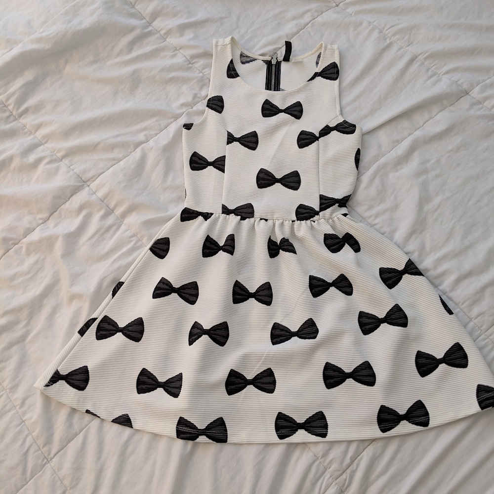 H&M black bow tie dress